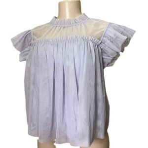 NWT Joie Elegant Lavender Ruffle Sleeve Top